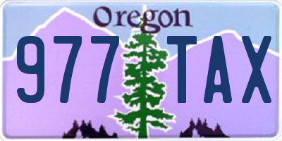 OR license plate 977TAX