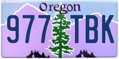 OR license plate 977TBK