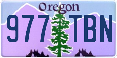 OR license plate 977TBN