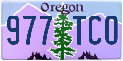 OR license plate 977TCO
