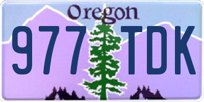 OR license plate 977TDK