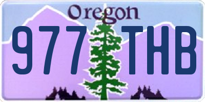 OR license plate 977THB