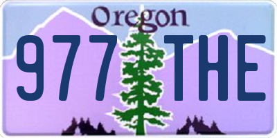 OR license plate 977THE