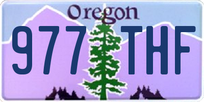 OR license plate 977THF