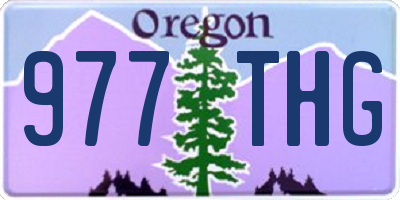 OR license plate 977THG