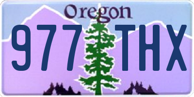 OR license plate 977THX