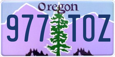 OR license plate 977TOZ