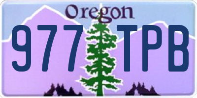 OR license plate 977TPB