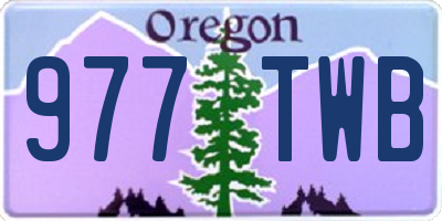 OR license plate 977TWB