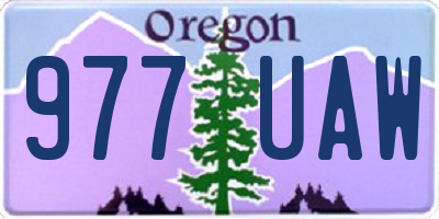 OR license plate 977UAW