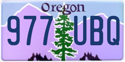 OR license plate 977UBQ
