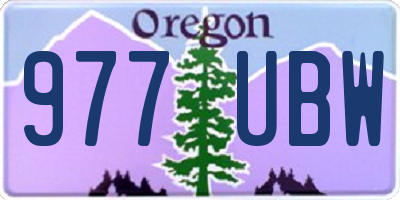 OR license plate 977UBW