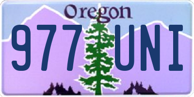 OR license plate 977UNI