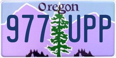 OR license plate 977UPP