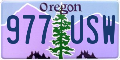 OR license plate 977USW