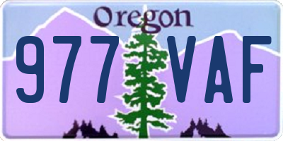 OR license plate 977VAF