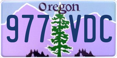 OR license plate 977VDC