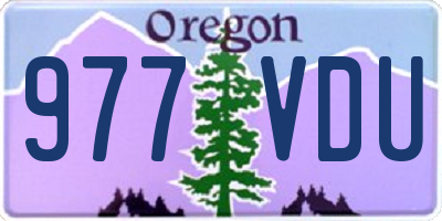 OR license plate 977VDU