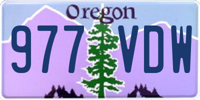 OR license plate 977VDW