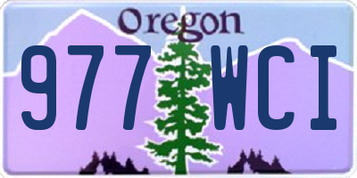 OR license plate 977WCI