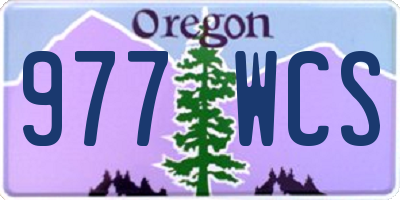 OR license plate 977WCS