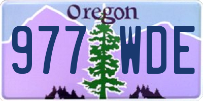 OR license plate 977WDE