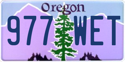 OR license plate 977WET