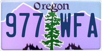 OR license plate 977WFA