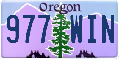 OR license plate 977WIN