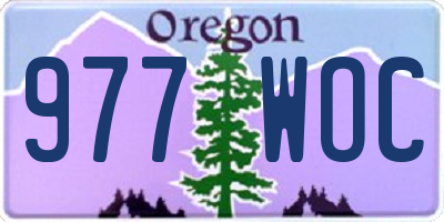 OR license plate 977WOC