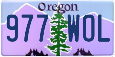 OR license plate 977WOL