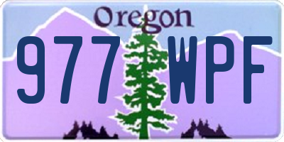OR license plate 977WPF