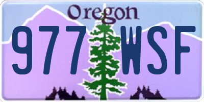 OR license plate 977WSF