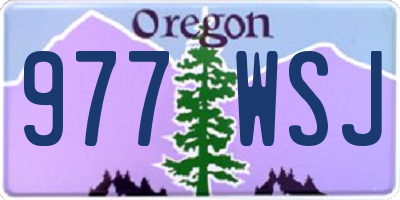 OR license plate 977WSJ