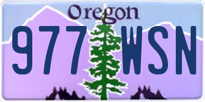 OR license plate 977WSN