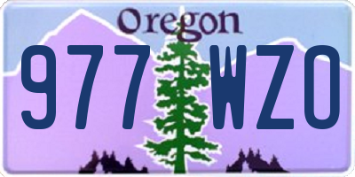 OR license plate 977WZO