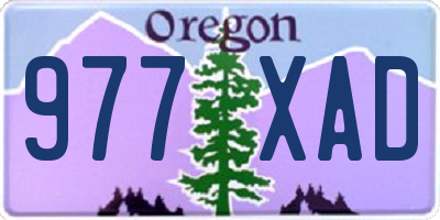 OR license plate 977XAD