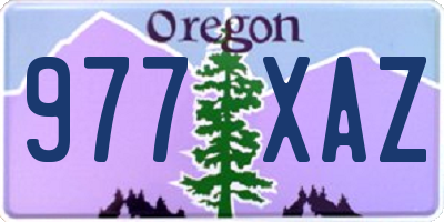 OR license plate 977XAZ