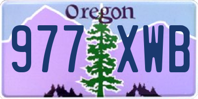 OR license plate 977XWB
