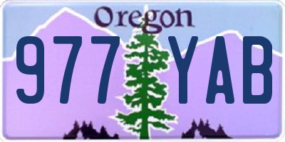 OR license plate 977YAB