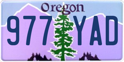 OR license plate 977YAD
