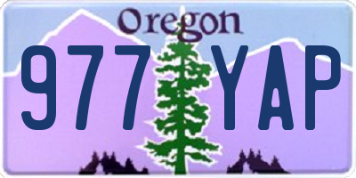 OR license plate 977YAP