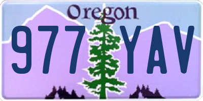 OR license plate 977YAV