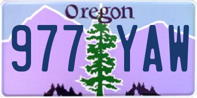OR license plate 977YAW