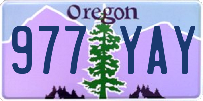 OR license plate 977YAY