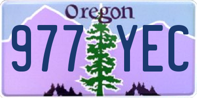 OR license plate 977YEC