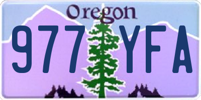 OR license plate 977YFA