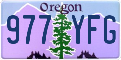 OR license plate 977YFG