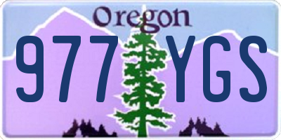 OR license plate 977YGS