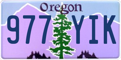 OR license plate 977YIK